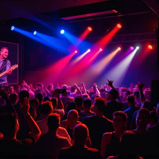 Footage from a live music event, highlighting the energy and performance of the band.